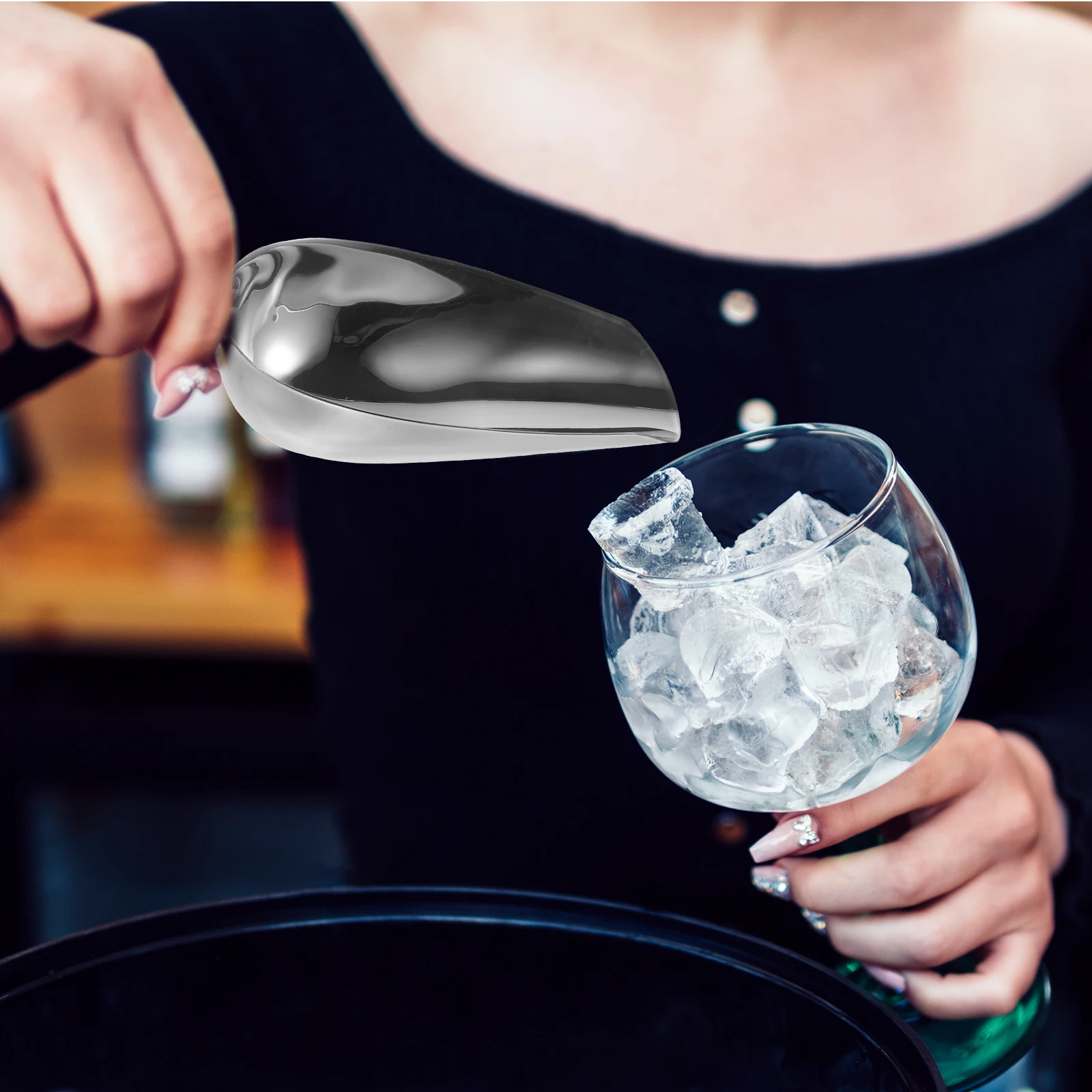 

1 Set Of Stainless Steel Ice Tongs Silicone Handle Anti-Slip Ergonomic Design For Kitchen Bar Restaurant Ice Scoop Tool Kitchen