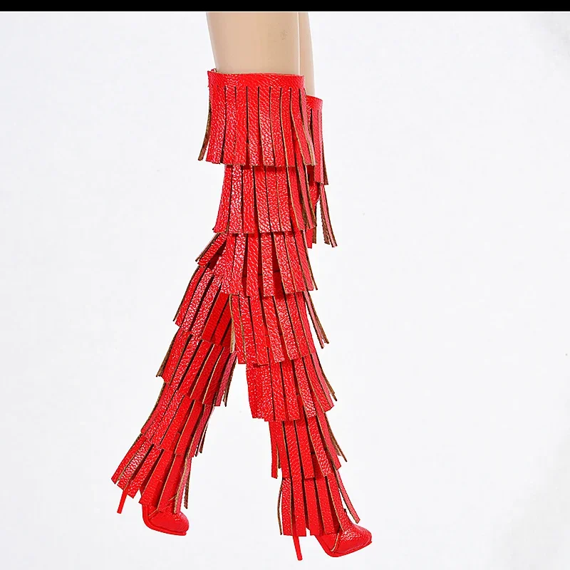 1/6 Bilancia di Colore Solido Nappa Tubo Lungo Stivali di Velluto Cavo Scarpe Action Figures Accessori per FR2 Obitsu Hobby Femminili Corpo