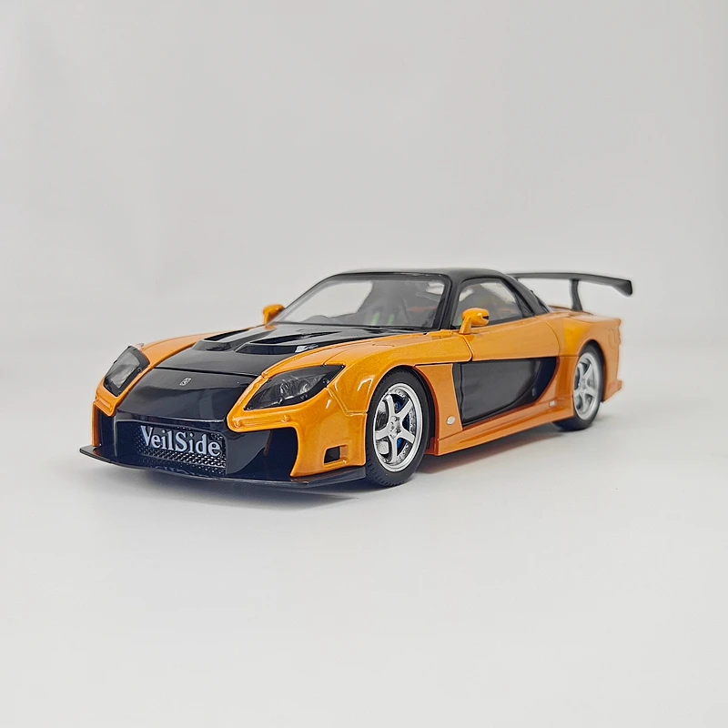 1: 24 simulation Mazda RX-7 FD3S alloy car model with doors that can be opened for steering, shock absorption, sound and light,
