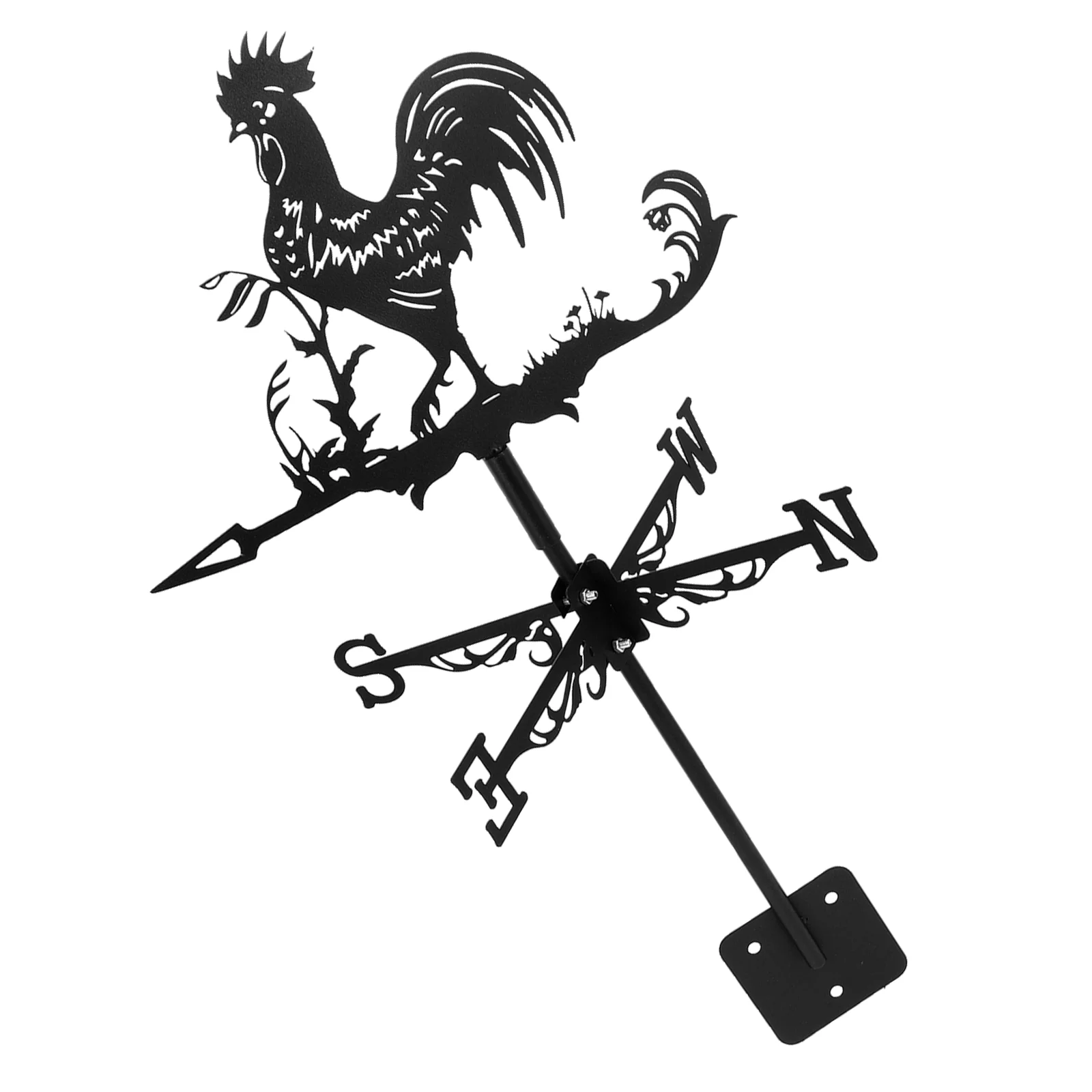 

Rooster Silhouette Statue Roof Weather Vane Ground Weathervane Animal Baby Stakes