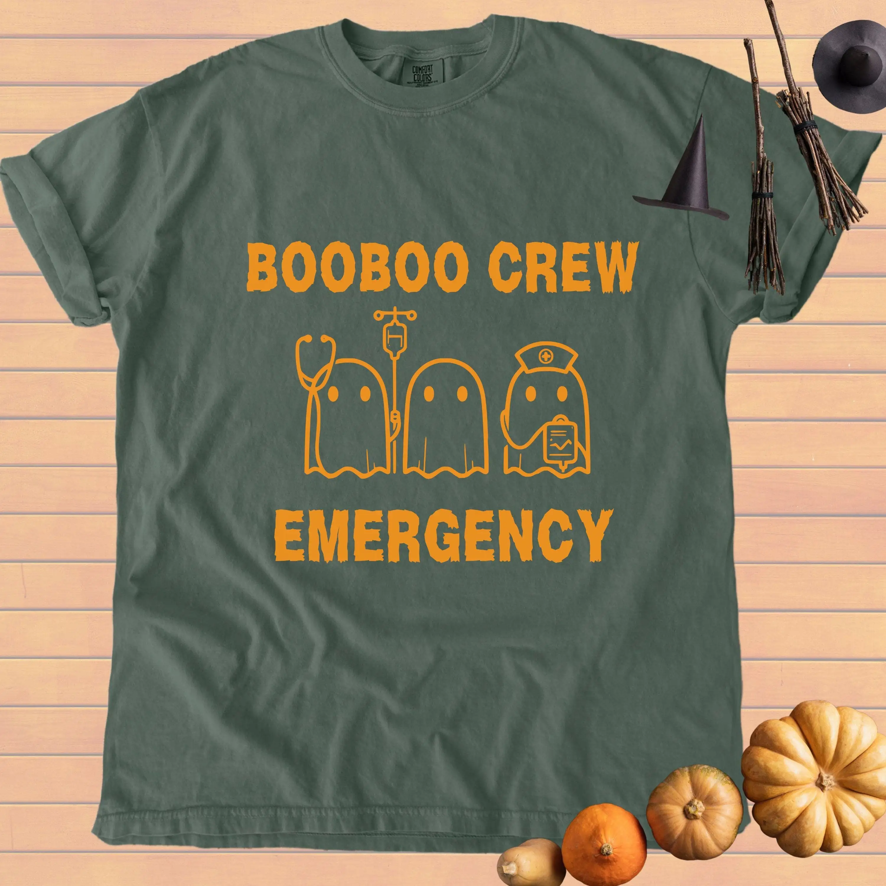 

Футболка для экстренной медсестры Booboo Crew, забавная Хэллоуин, жуткий вечерние призрак для медсестер ER, студентов-медсестер, сбор RN Emerg
