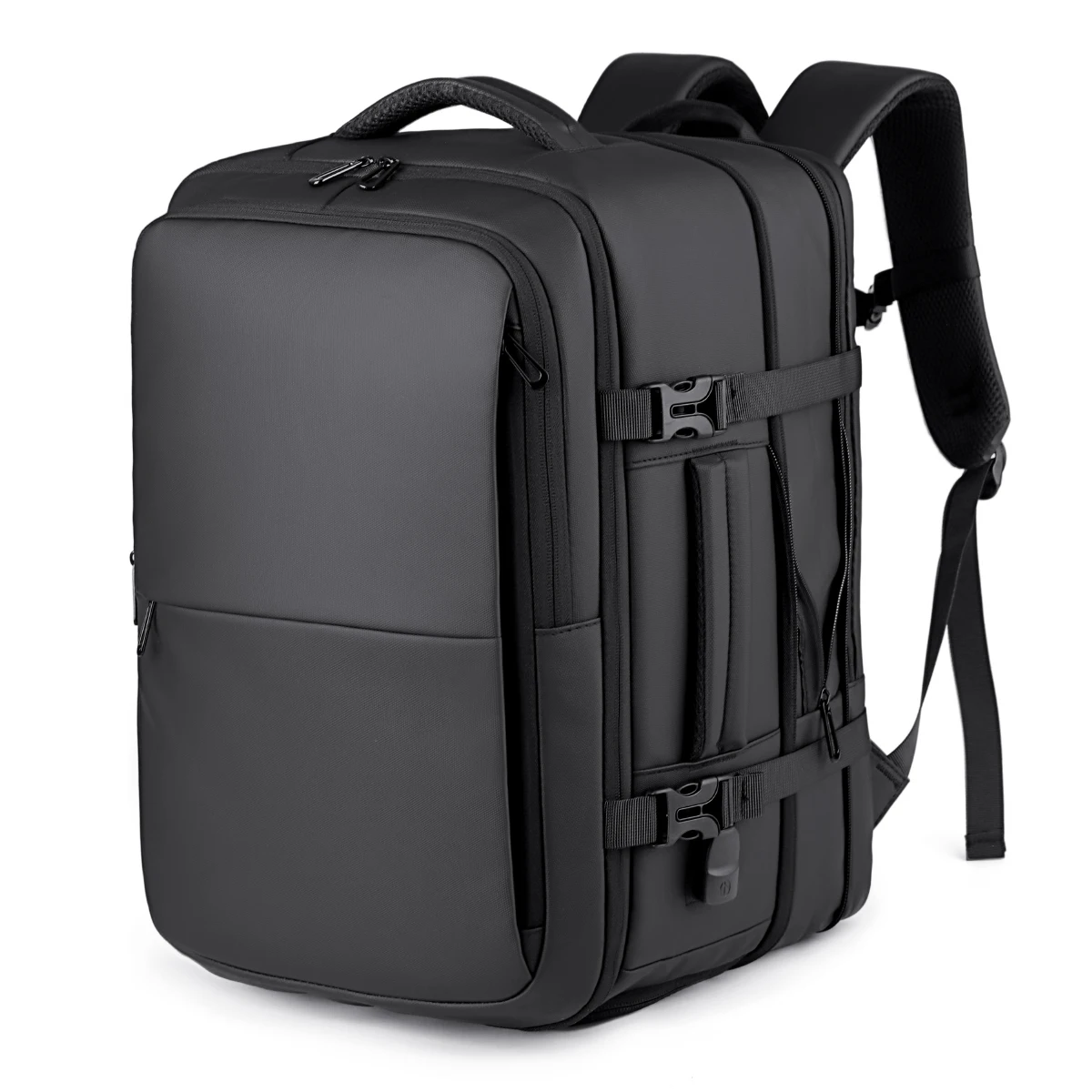 City Commuting Men's Large Capacity Business Waterproof Backpack Travel Carry-On Laptop Business Trip Backpack Women's Expandable Backpack for Family Travel