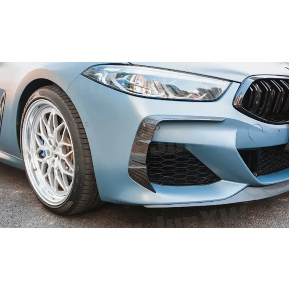 For BMW Body Kit Dry Carbon Fibre Front Fog Lamp Cover Trim 8 Series G14 G15 G16 M Sport Bumper Air Vents Decoration 2018-2021