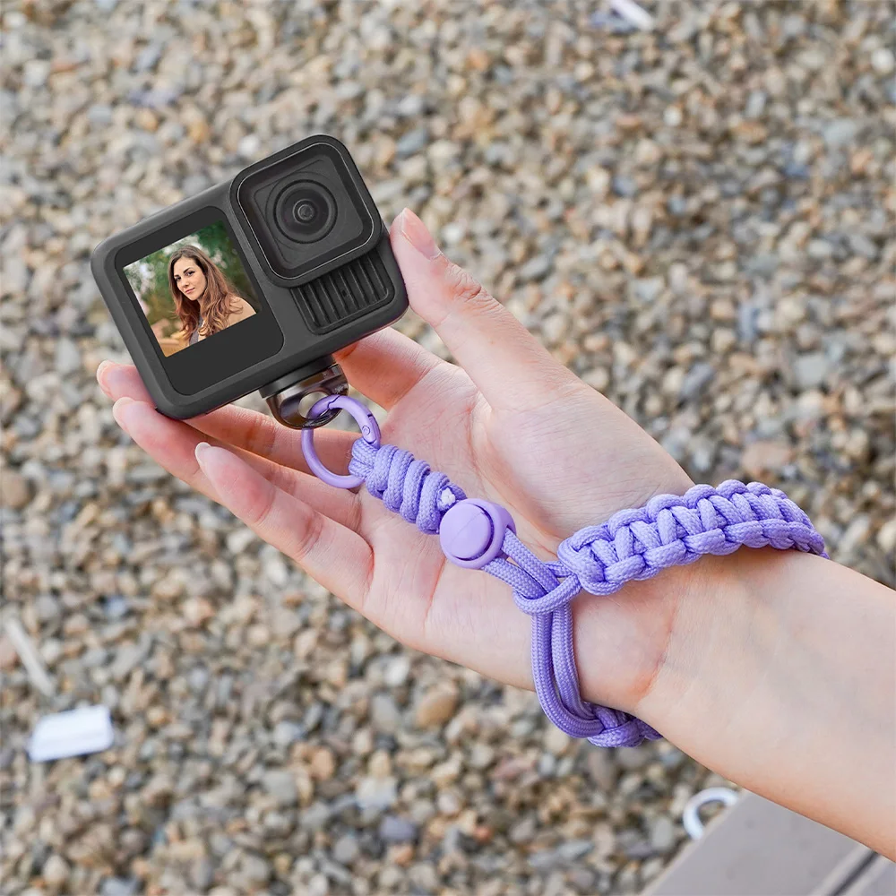 Correa de cámara BRDRC para Insta360 X4/Ace Pro 2/Pocket 3/DSLR/Gopro Accessoise correa de muñeca empuñadura de mano pulsera trenzada Paracord