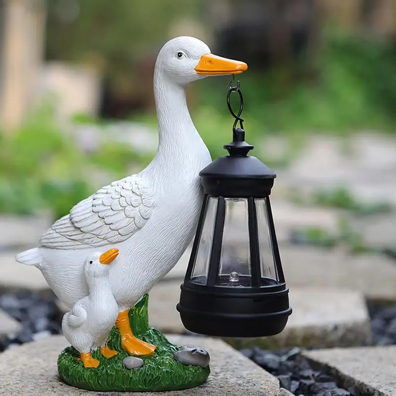 

Solar Garden Statue Duck Solar Lantern Outdoor Home Decoration Cute Duck Statue with Solar Lantern for Lawn Patio Courtyard