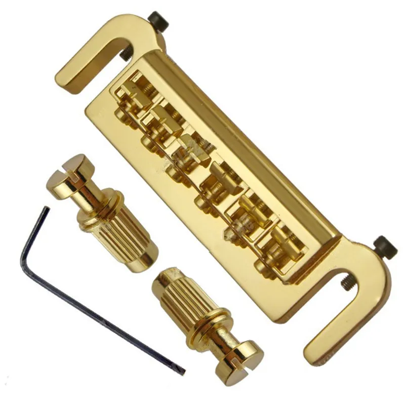 Ein Satz Gold Wrap around 6 verstellbare Sattel brücke Saitenhalter für E-Gitarre Zubehör Teile Musik instrument