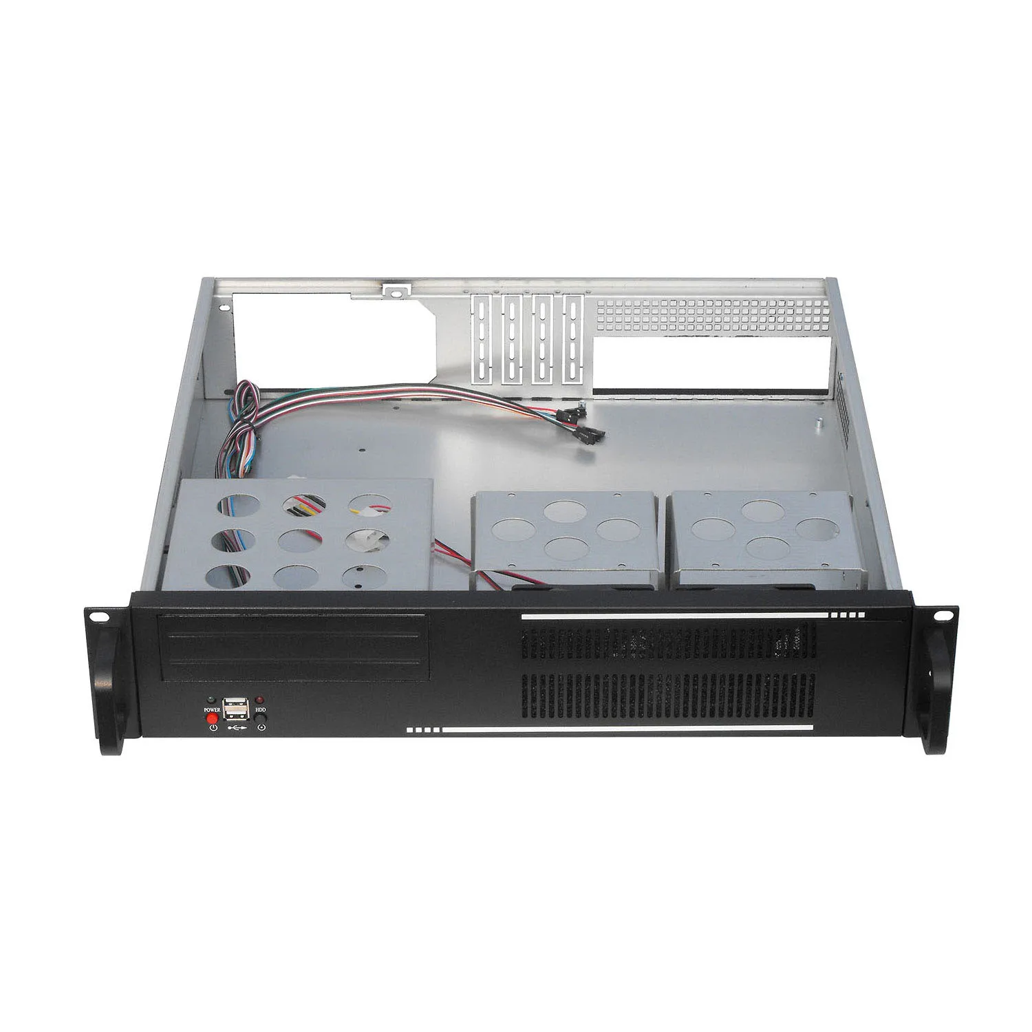 

TOP2U400 standard 2U rack mounted server chassis supports standard ATX motherboards with 4 3.5 "HDD 2 2.5" SSD Empty Server Case