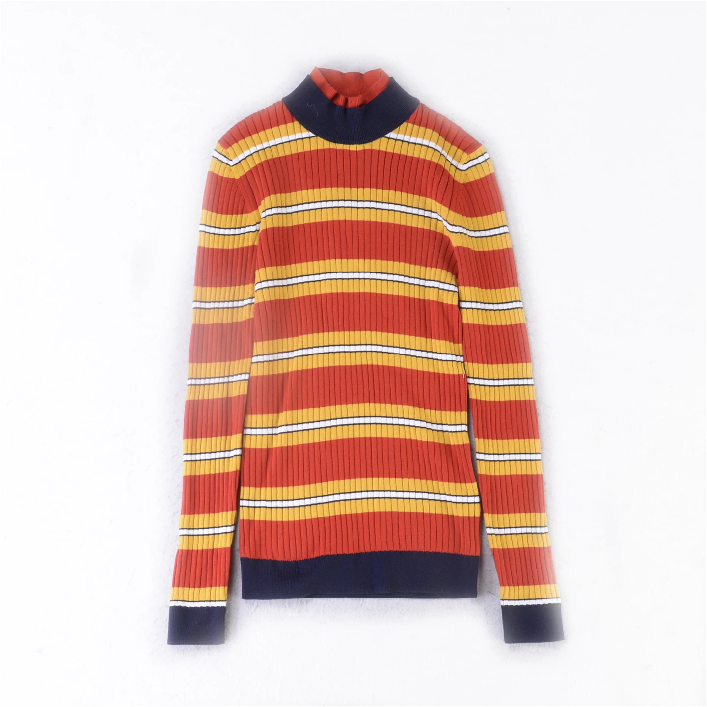 

Comfortable Breathable Cotton Orange Yellow Women's Sweater Top Faionable Autumn Winter New Arrival European Sle Soft Cotton