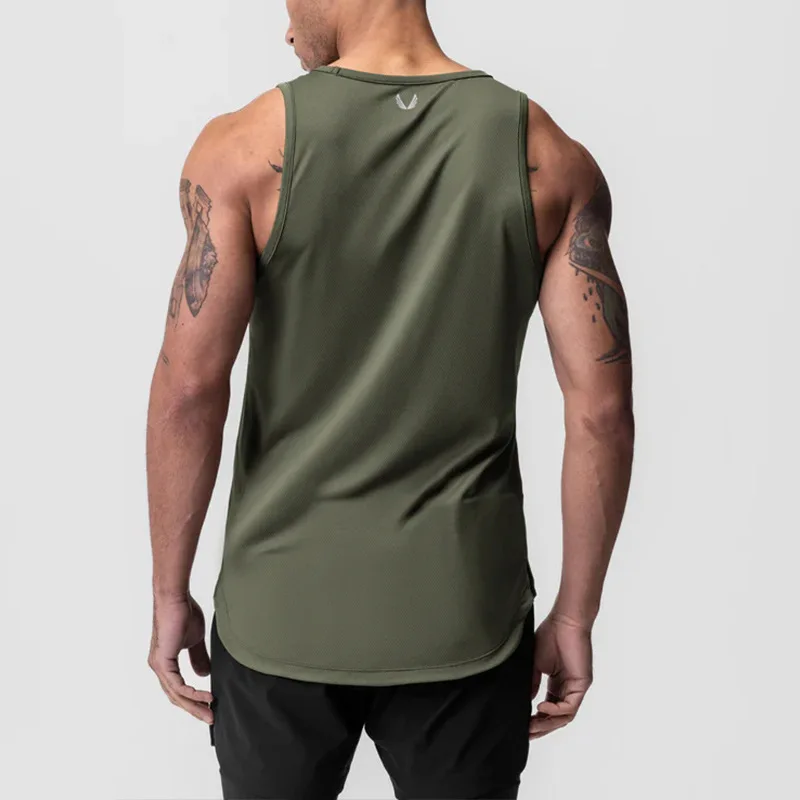 Mens Summer Casual Bodybuilding Sport Undershirt Tank Top Gym Fitness Workouts Quick Dry Sleeveless Shirts Running Vest Clothing