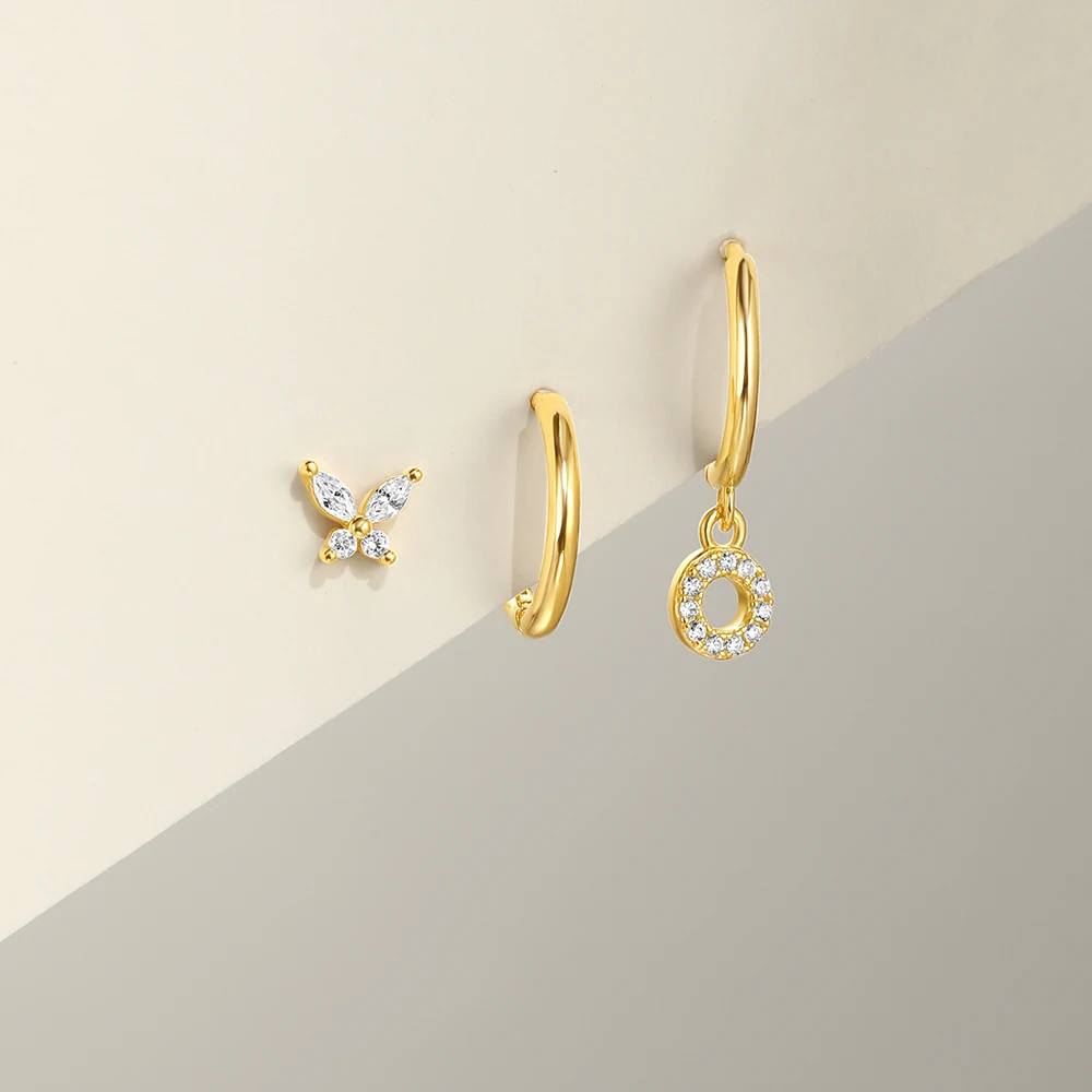 AIDE 925 Sterling Silver WaterDrop/Flower Pendant Earring Set For Women 18k Gold Plated Turquoise Earring INS Wedding Party Jewe