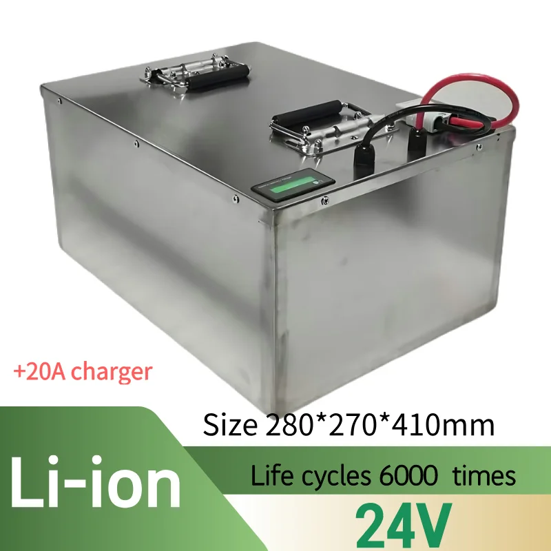 

24V 400AH li-ion Lithium ion battery with BMS li-ion battery for 2500W 6000W RV EV scooter solar Vehicle motorhome +20A Charger