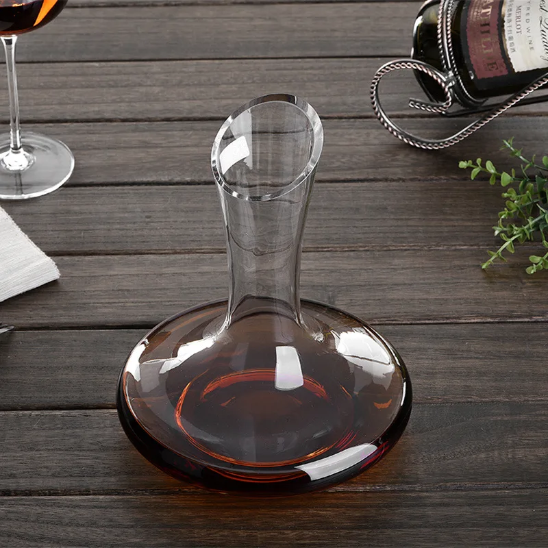 1000ML Superior  Flat Base Red Wine Decanter Handmade Crystal Wine Pourer Premium Water Carafe Thickened Wall Wine Bottle Opener