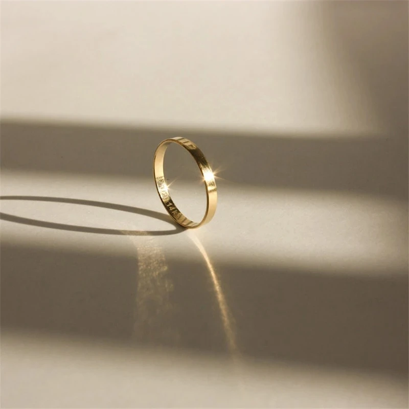 14K Gold Filled 2.25mm Flat Ring Smooth Boho Gold Jewelry Minimalist Knuckle Ring for Women US Ring Size Holiday Gift