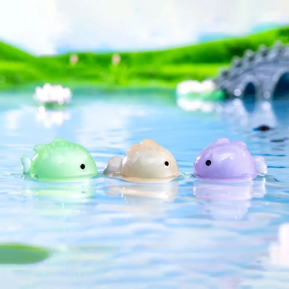 Cute Decorative Luminous Fat Fish Colorful Lifelike Fat Fish Landscaping Simulation Mini Fish Figures Fairy Garden