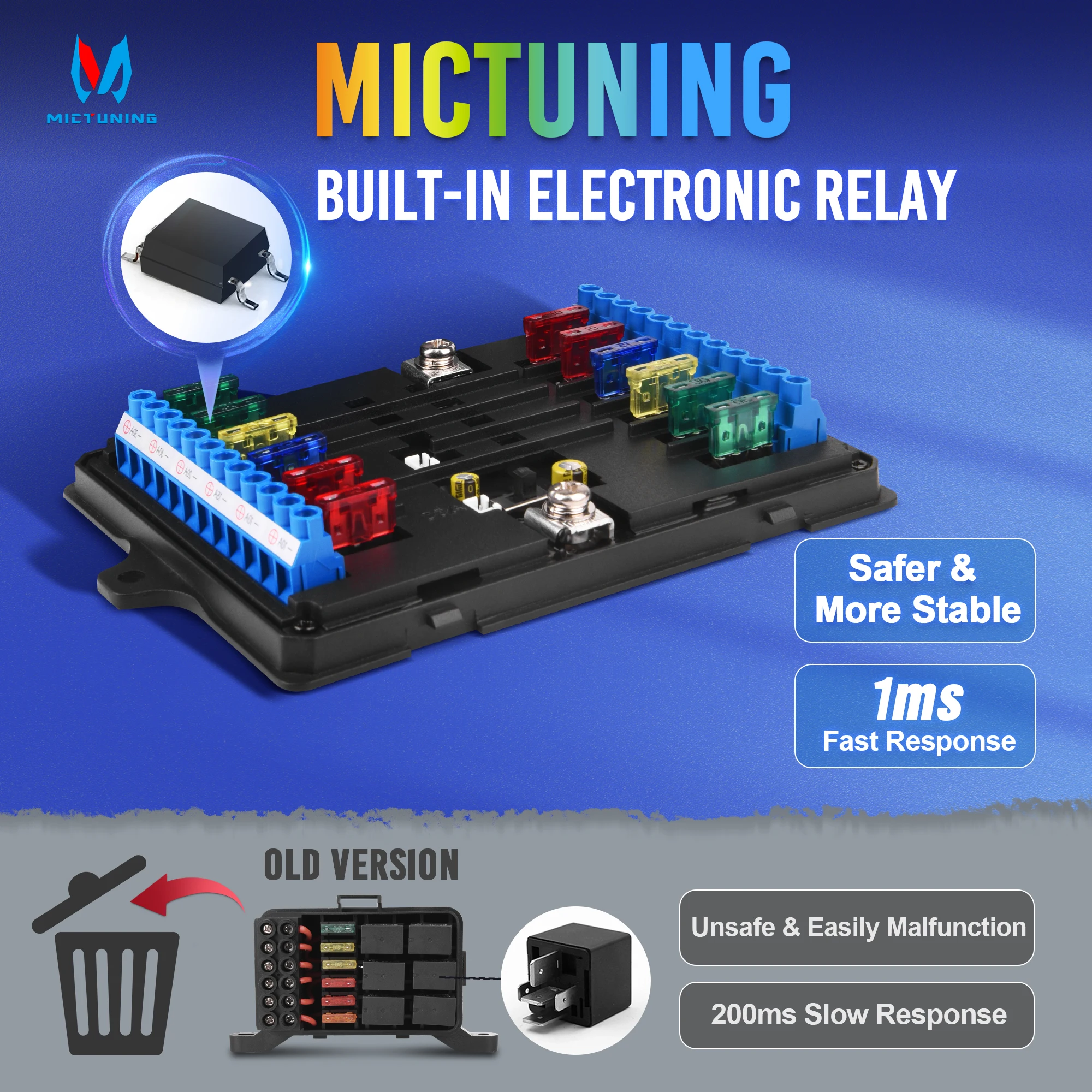 MICTUNING P1B RGB اللون والأزرق أحادي اللون 8-Way و12 اتجاهًا، مفتاح تبديل متعدد الوظائف مقاس 5 بوصات مع صندوق التحكم #6
