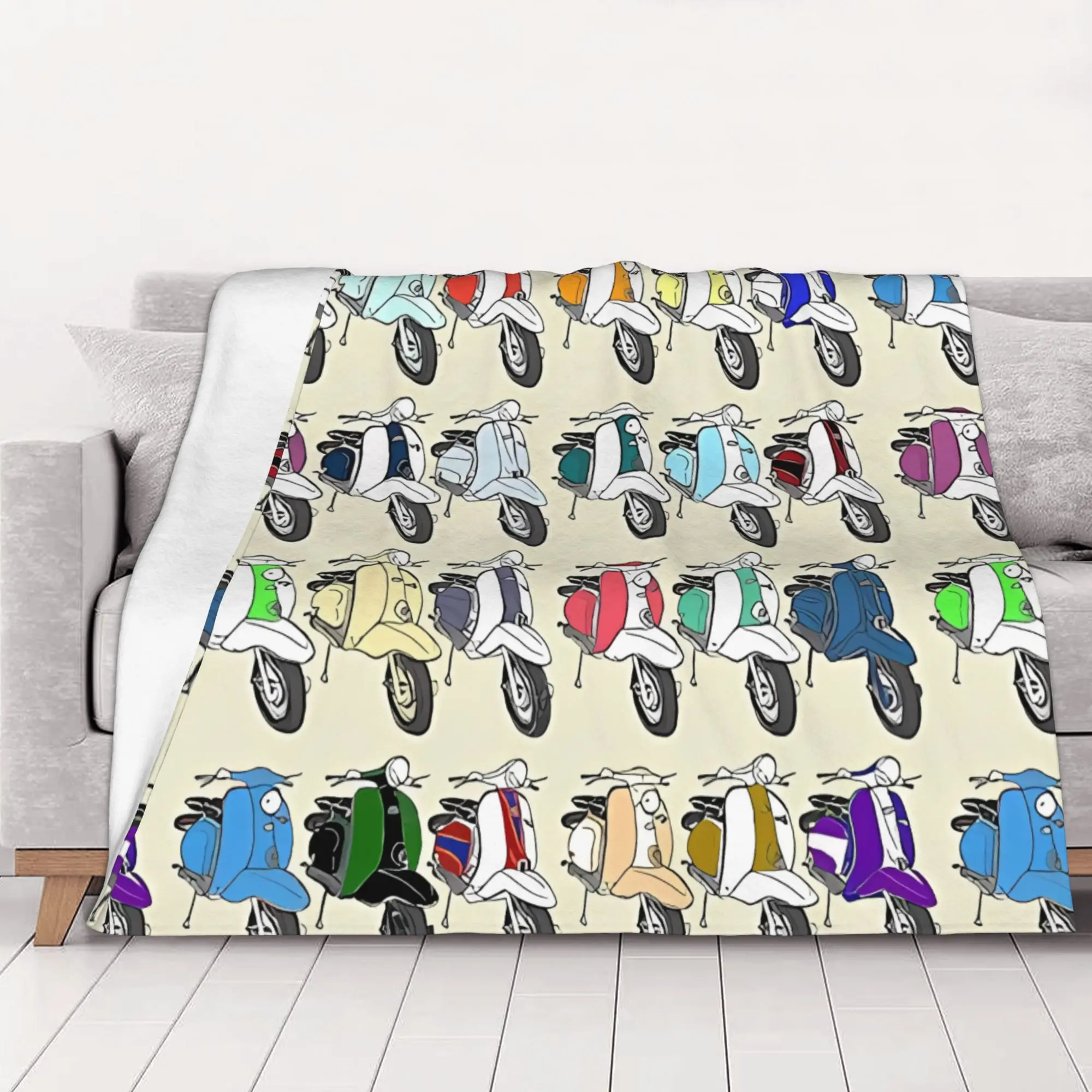 1PC home Cutecore Multi Lambretta Li Series Lambretta Blanket Super Cosy Plush Home Living Room Sofa halloween
