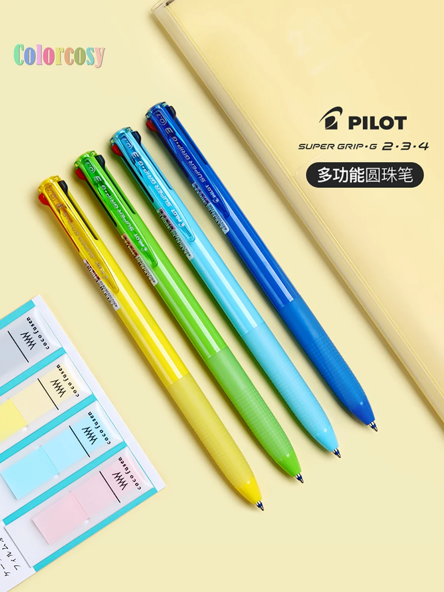 PILOT Dr. Grip 4+1 Multi-Function Refillable & Retractable Ballpoint Pen + Pencil, Fine Point, Black/Red/Blue/Green Inks