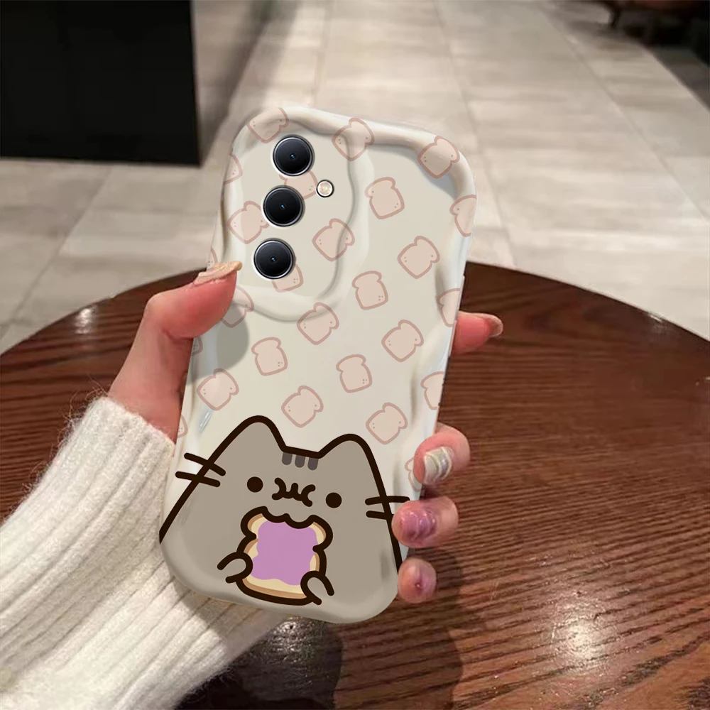 Funny Pusheens Cat 3D Wave Case For Samsung A73 A72 A71 A55 A54 A53 A35 A34 A33 A25 A24 A23 A15 A14 A13 A05 A04 A03 4G 5G Cover - náhled 6
