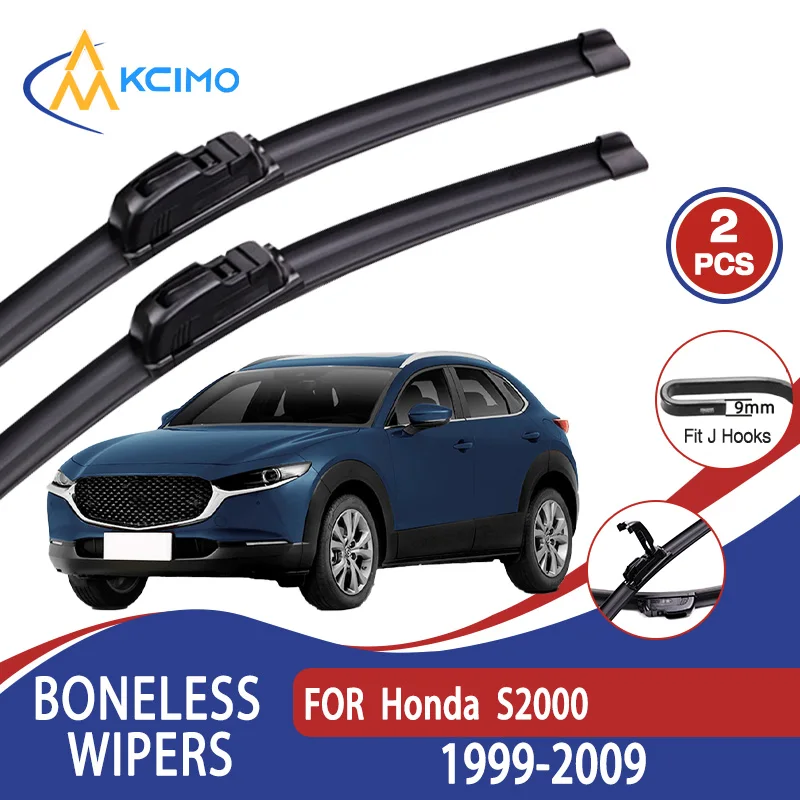 

For Honda S2000 1999-2009 Car Wiper U-type Soft Rubber Boneless Wiper HD Quiet Durable Automotive Wiper 20"+16"