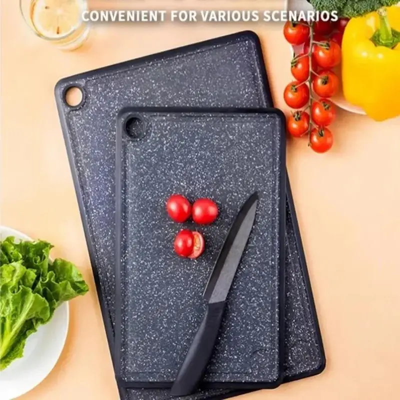 All Sizes Kitchenware High Quality  Chopping Board Anti Mildew Cutting Board Black Marble Style Double Side Use