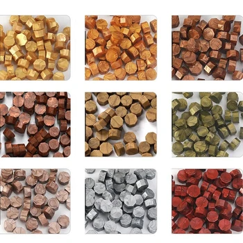 100 יחידות חותמת שעווה וינטאג' לחותמות חותמת דפוס רטרו חותמת מקרון זהב חתונה יומולדת חותמת לק