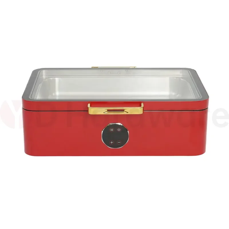 304 Stainless Steel Electric Hot Pot Rectangular Hydraulic Food Warmer Self Service Buffet Stove for Hotel Restaurant Luxury