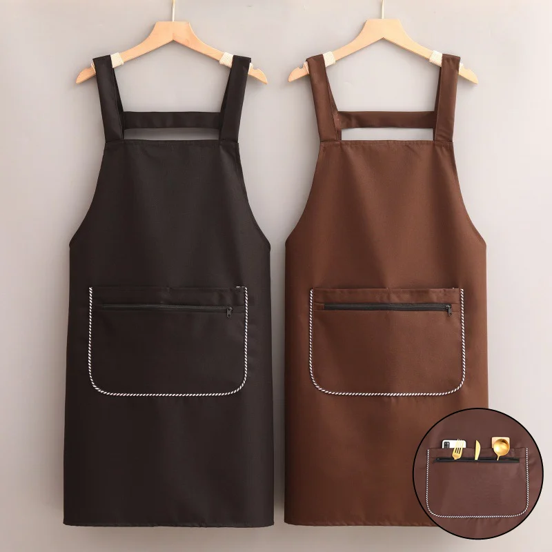 2024 Fashion Canvas Kitchen Aprons For Woman Men Chef Work Apron For Grill Restaurant Bar Shop Cafe Beauty Nails Studios Uniform