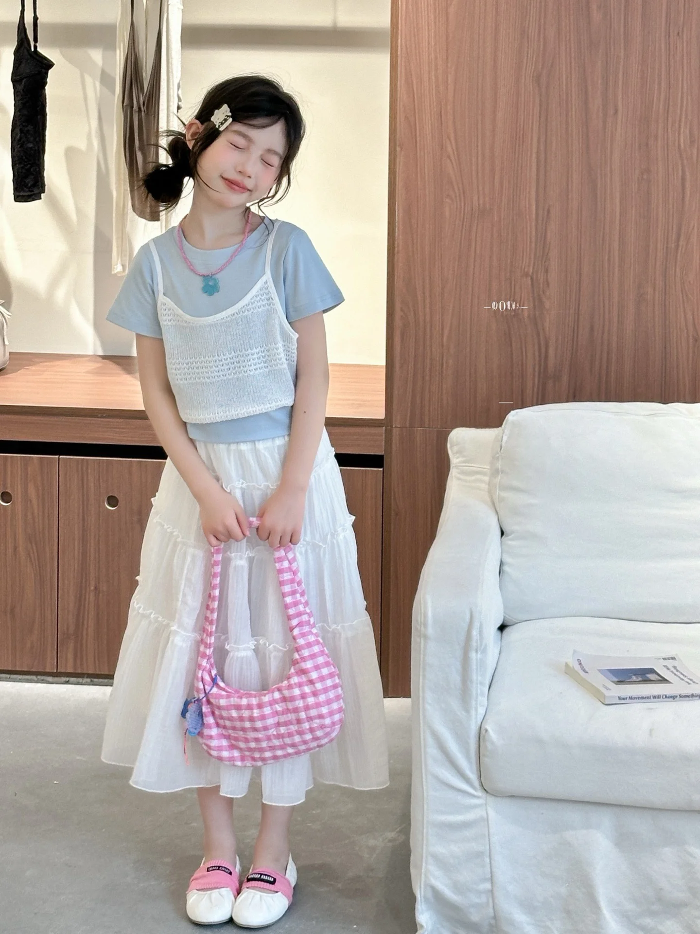 summer-casual-short-sleeve-two-piece-set-for-little-girls-trendy-children's-wear-comfortable-lightweight-outfit-for-girls