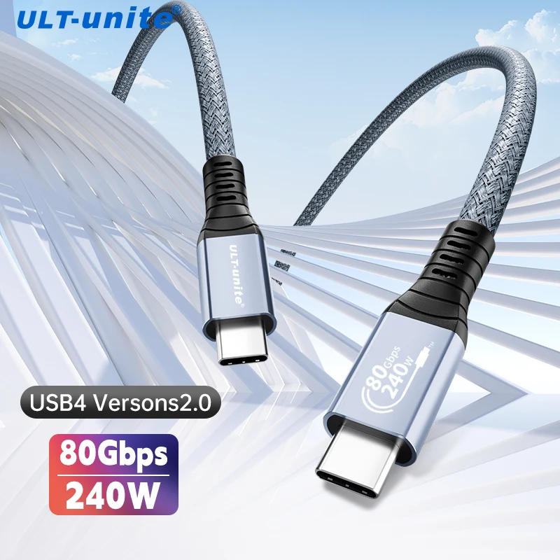 USB4 Cable 8K USB C 240W Charging Cable 80Gbps USB-C Data Cable Compatible with Thunderbolt 4/3 Type-C Laptop Hub Docking