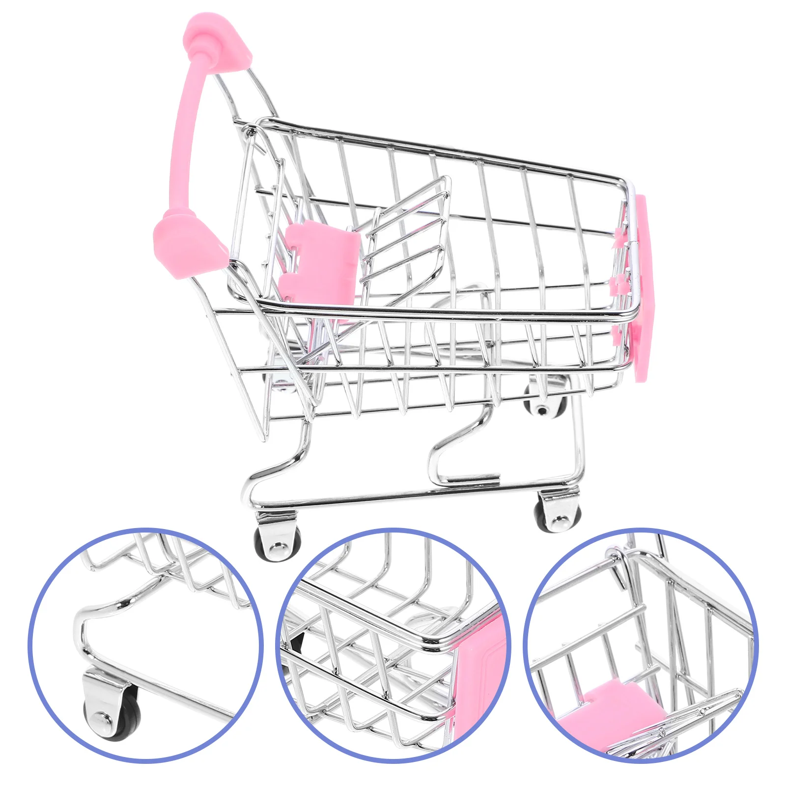 

Mini Child Kids Shopping Trolley DIY Dollhouse Accessories Toy Cart Children for Pretending Game