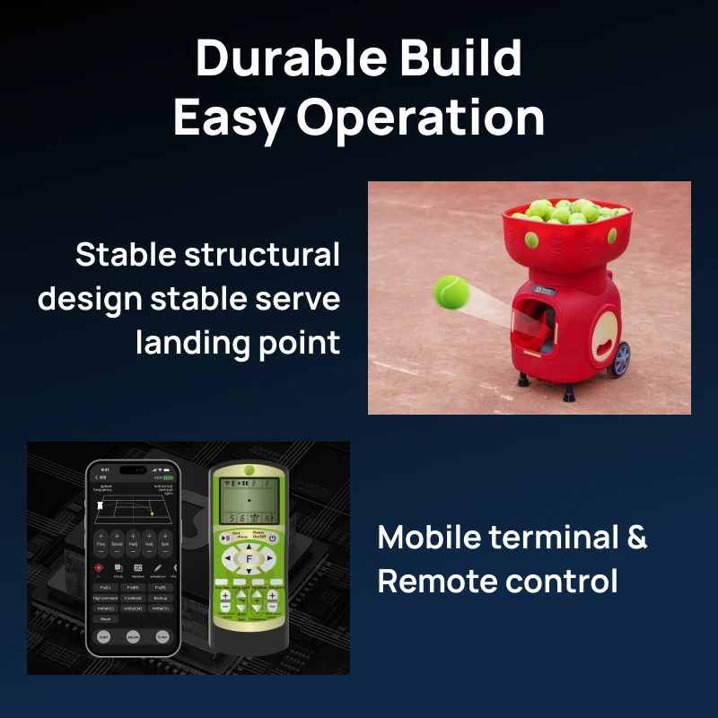 2025 آلات كرة التنس الذكية الأوتوماتيكية، روبوت خدمة مادة ABS المحمول لخدمة التدريب على كرة الرماية