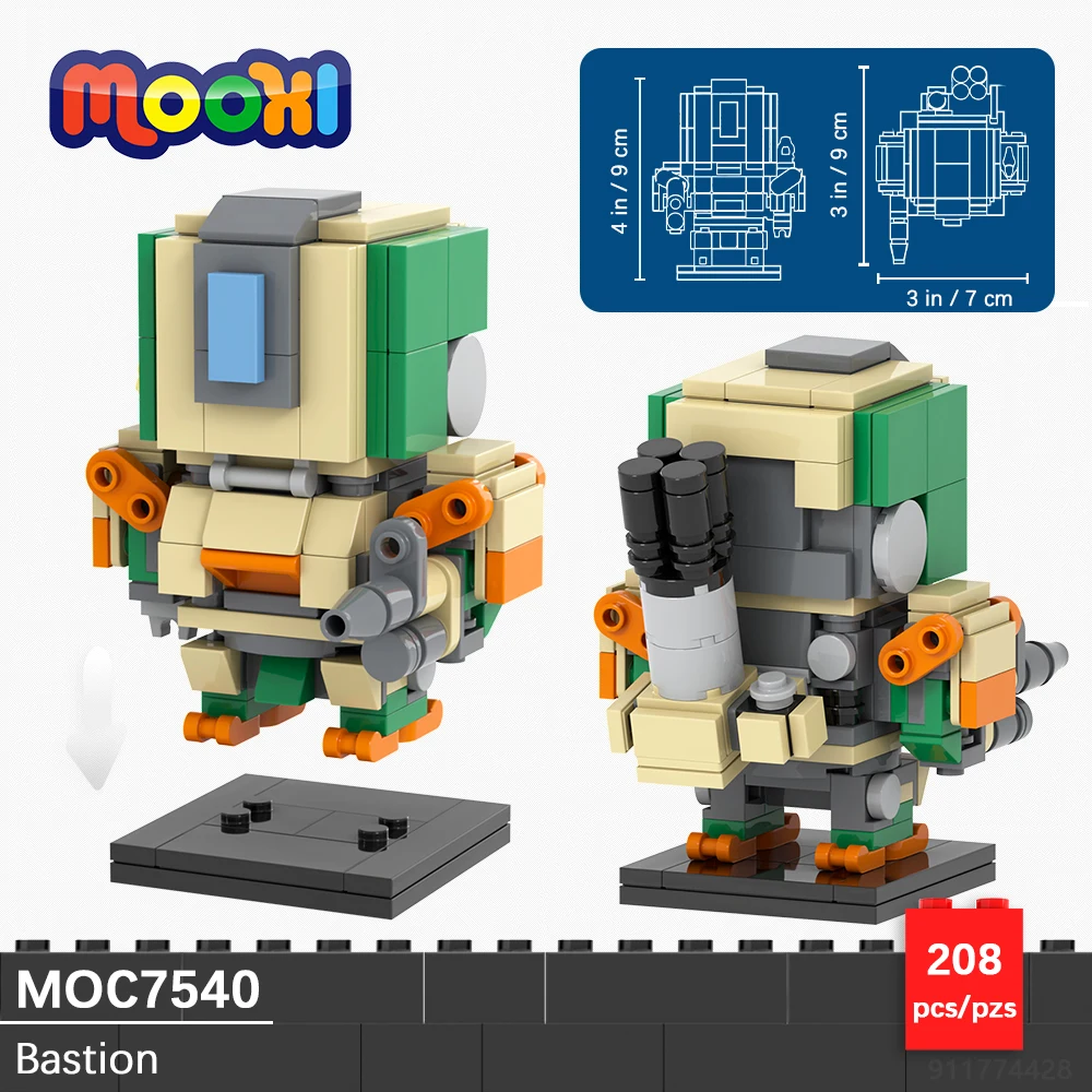 MOOXI базовый робот 208 шт. MOC кирпичи игровая фигурка модель BrickHeaded DIY строительный блок для взрослых детские игрушки для детей подарок MOC7540