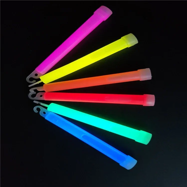 Campo Survival Emergência Equipment, Grande 6 Polegada Rod fluorescente química, Night Light Rod, cor aleatória