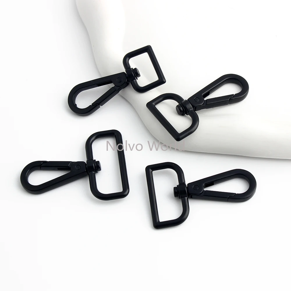 10/30/50PCS Black Metal Carabiner Buckles Snap Hook For Bag Strap Hanger Dog Collar Leash Swivel Clasps Trigger Clip Accessories