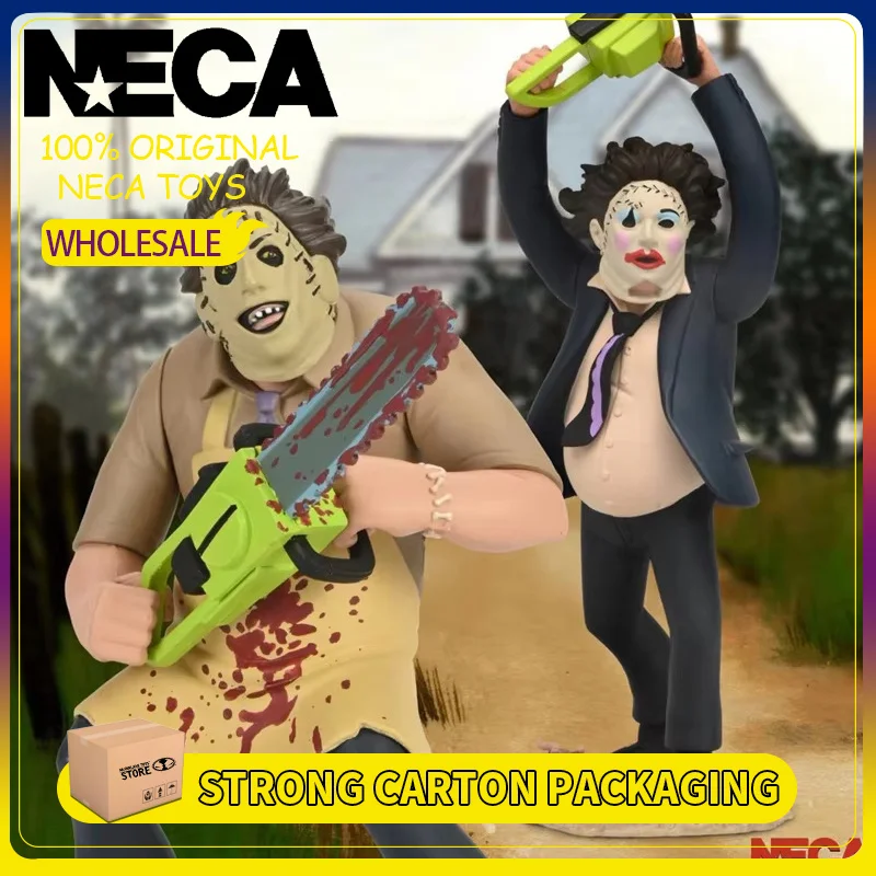 100% Original NECA Toony Terrors The Texas Chainsaw Massacre Action Figure 41600 41601 Leatherface BLOODY/PRETTY WOMEN Model