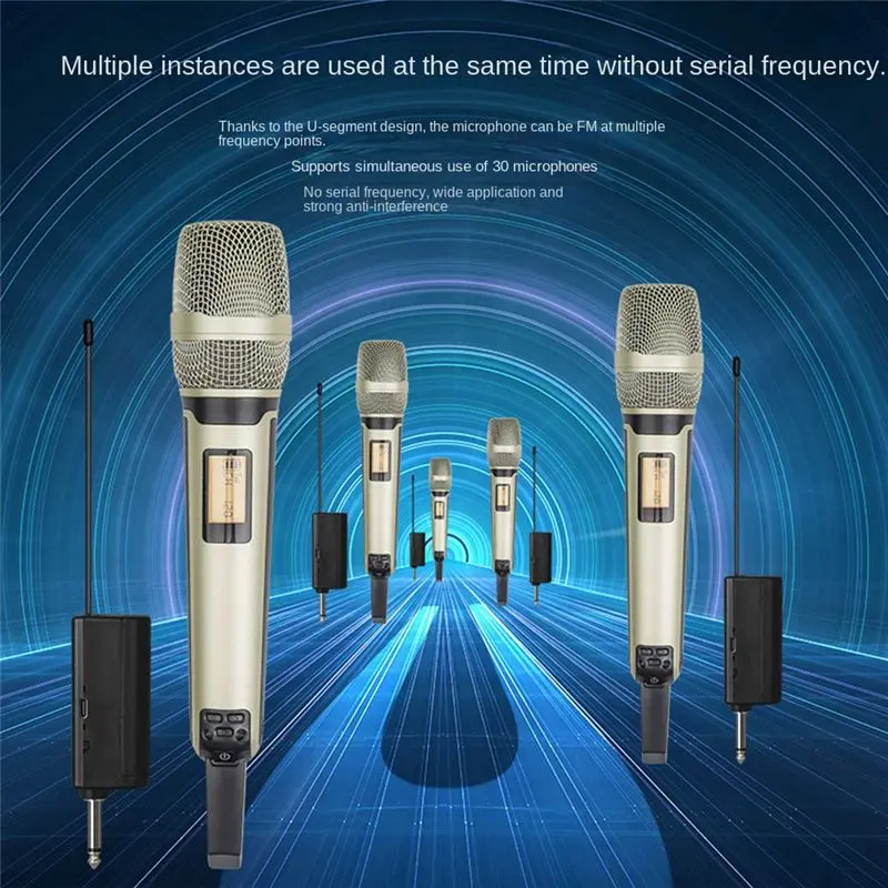 

Беспроводной динамический UHF-микрофон RISE для домашней студии, записи на компьютер, профессиональный DJ-микрофон, микрофон для конференций, серебристый