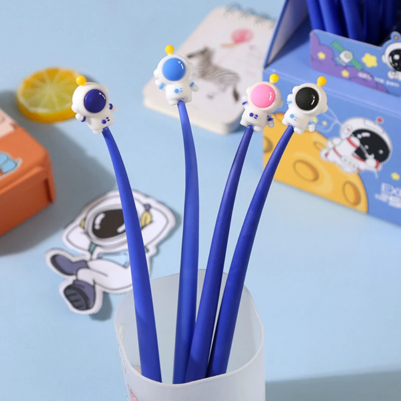 

GEWENSI 10 шт./лот, милая нейтральная ручка с астронавтом, милые мягкие гелевые ручки с рисунком встряхивания, 0,5 мм, черные чернила, студенческие канцелярские принадлежности, офисные принадлежности