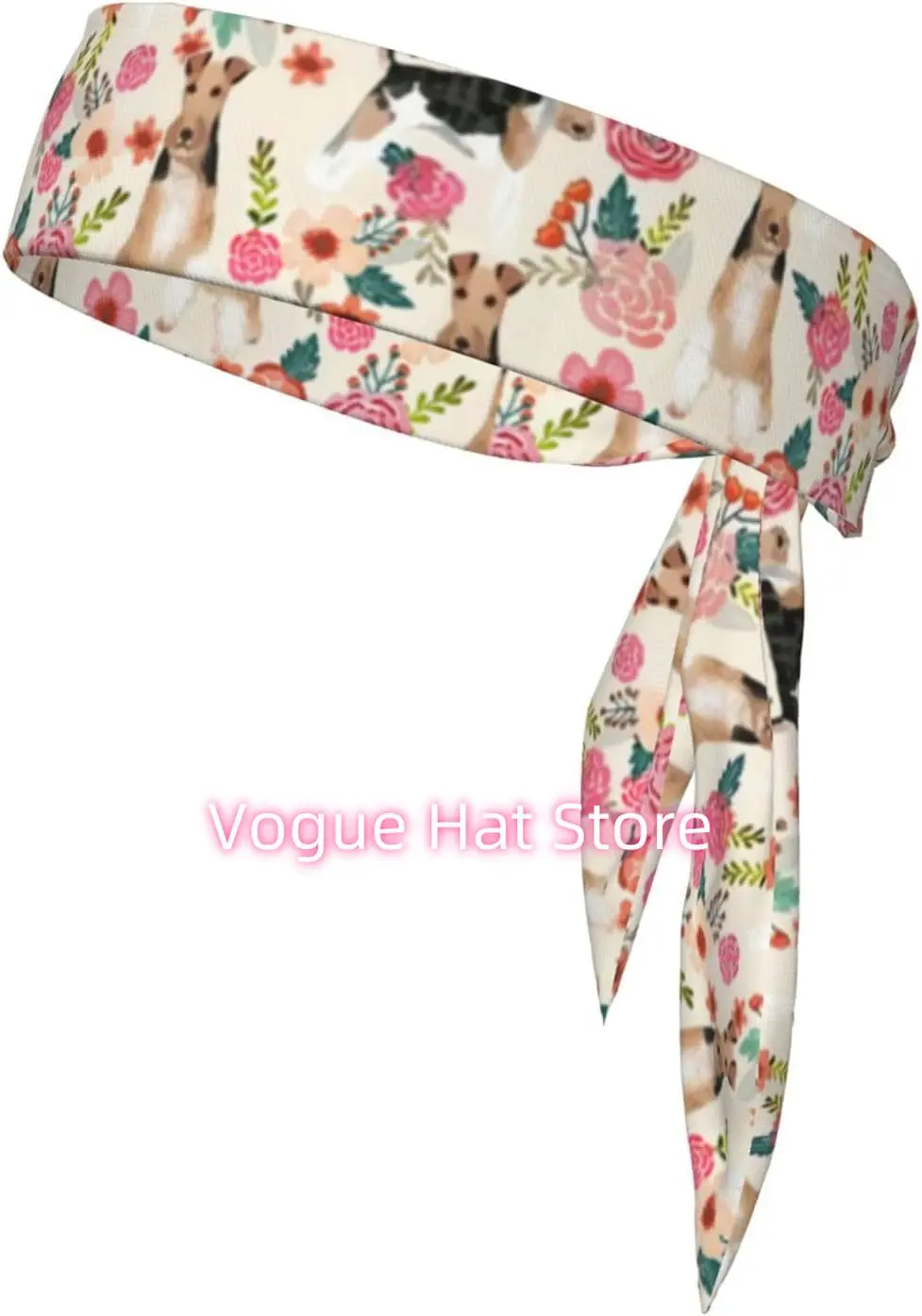 

Wire Fox Terrier Dogs Lovers Flower Floral Athletic Sweatbands, Non-Slip Moisture Wicking Sports Head Tie for Men Women