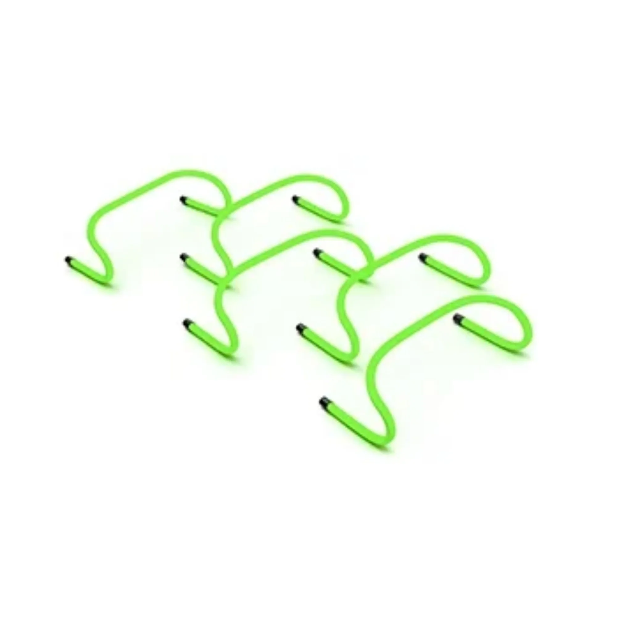 Hurdles de agilidad para entrenamiento de fútbol de 6 pulgadas, paquete de 5 taladros de velocidad ajustables, color verde claro para entrenamiento atlético