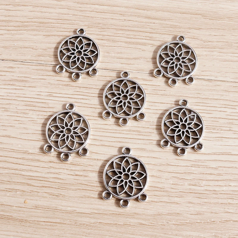 Tusember 30 Stück 14*19mm Legierung Hohl-Traumfänger-Anhänger, Verbindungsstücke für DIY-Halsketten, Ohrringe, Schmuckherstellung, Zubehör – Detail 3