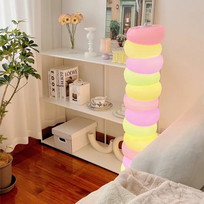Rainbow Floor Lamp Living Room Sofa Side Standing Lamp Bedroom Lamp Candy Children's Room Atmosphere Lamp Decorative Light LED