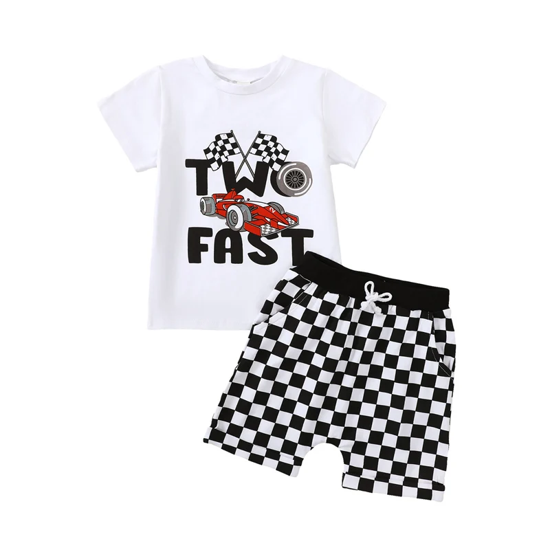 Baby Boy 2nd Birthday Outfit Two Fast Birthday Outfit 2 Year Old Race Car Birthday Outfit Shirt Shorts