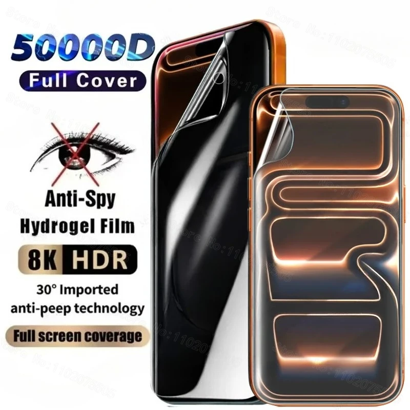 3-1PCS Privatsphäre Hydrogel Film Für iPhone 17 Pro Max Air 14 15 16 Plus 13 12 Mini 11 16 Pro Max 16E Anti-Spy Screen Protector Film