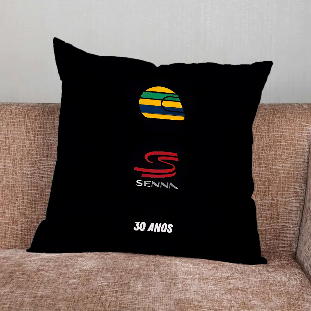 Racing Driver A-Ayrton S-Senna Pillow Case For Home Bedroom Car Office Decoration Living Room Sofa Cushion Cover Suitable