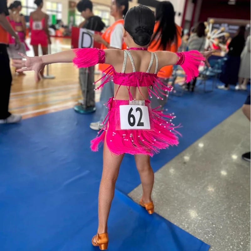 Latin Dance Competition Costume, Girls' Tassel Dress Performance Costume, Adult Performance Costume, Advanced Art Exam Costume