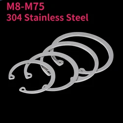 M8 M9 M10 M11 M12-M75 304 Stainless Steel Internal Circlips Snap Lock C-Clip Hole C Type Retaining Ring Clamp Spring