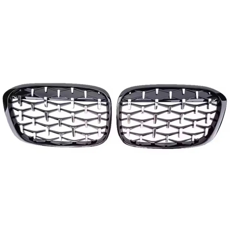 XVIP glänzende schwarze Diamanten-Stil Frontstoßstangen-Nierengitter für BMW X1 F48 F49 2016–2019. Oberes Racing-Gitter im glänzenden Linien-Stil – Detail 13