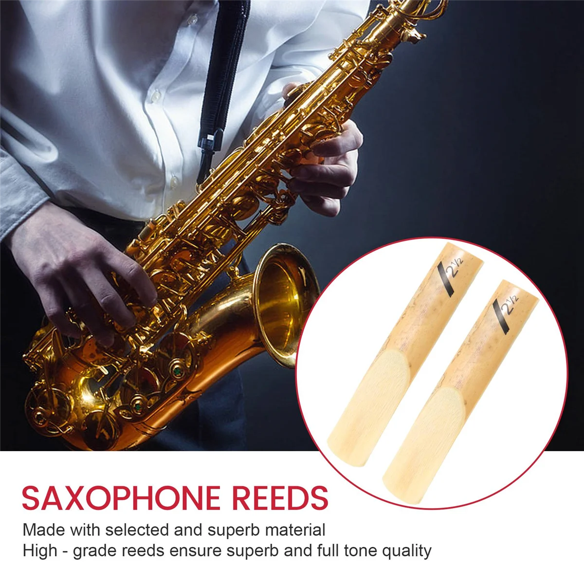 Practical 10Pcs Alto Saxophone Sax Reeds Classic Alto Reed For Riyin Saxophone 2.5 Strength 2 1/2 Music Xmas Gift Musical Instru