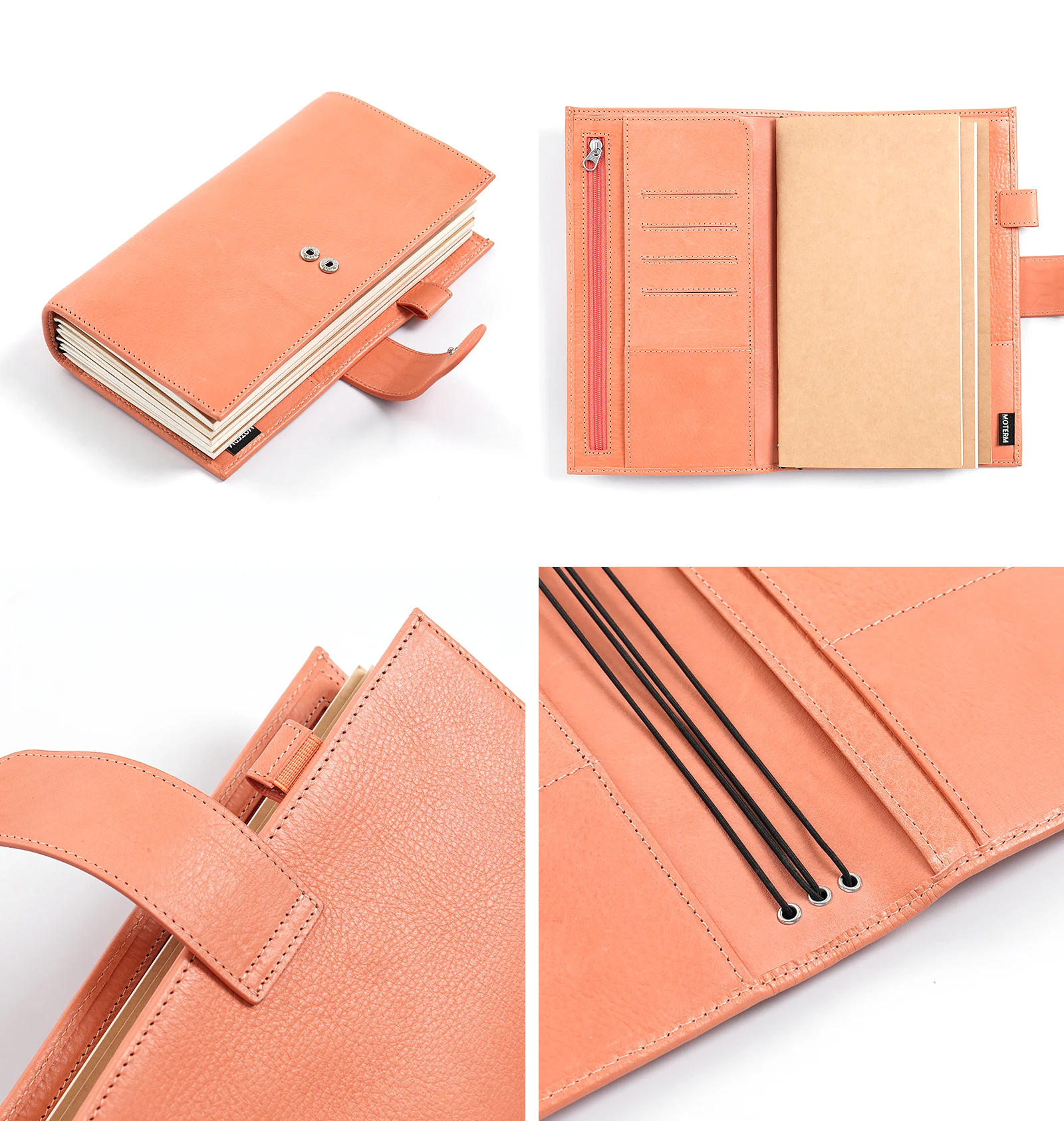 Moterm imparfait limité en cuir tanné végétal pleine fleur, compagnon de voyage, Journal organisateur de carnet de notes de taille Standard