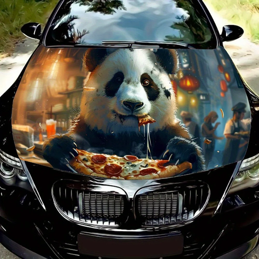 

Funny Food - любимые наклейки на капот автомобиля с принтом панды, водонепроницаемые самоклеящиеся, устойчивые к царапинам, легко приклеиваемые, прочные автомобильные ПВХ